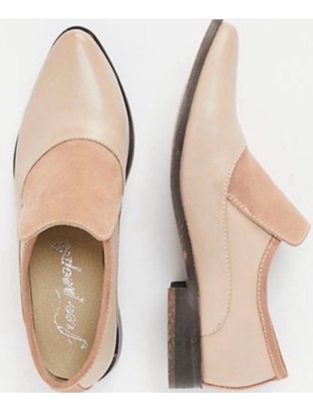 Free People | Brady Loafers Shoes Suede Leather Slip-On Blush Tan 37 / 7